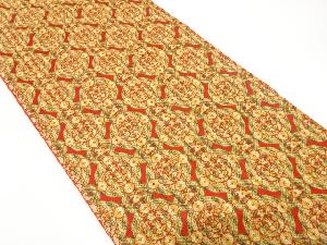 花更紗模様織り出し　名古屋帯